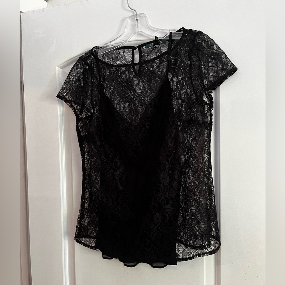 Lauren Ralph Lauren lacey top with camisole underneath included. Size 8.